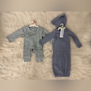 Carter's Ribbed Blue Baby Set with Hat and Cloud Island Matching Set